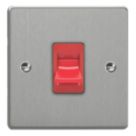 Varilight  45A 1-Gang 2-Pole Cooker Switch Brushed Steel