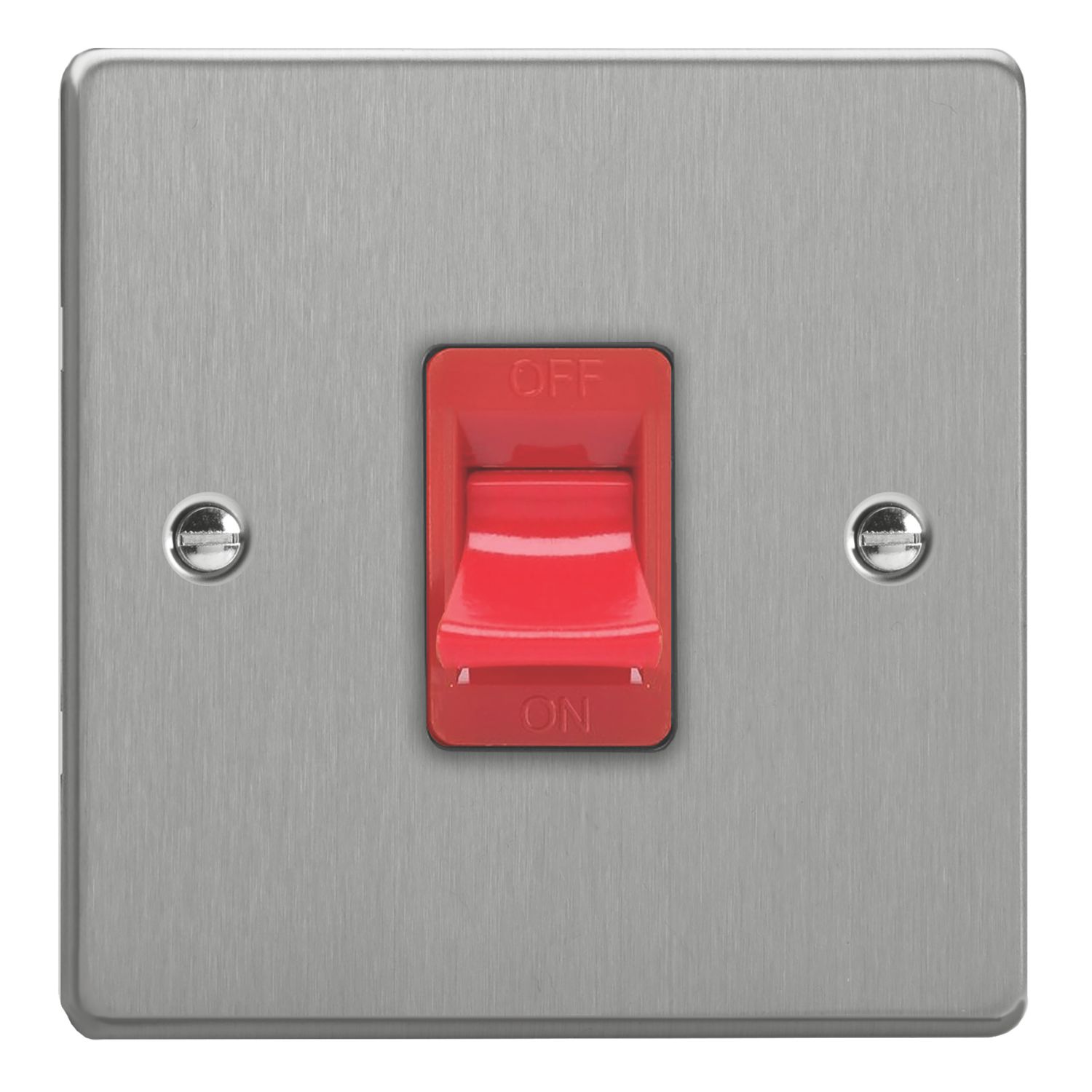 Varilight 45A 1-Gang 2-Pole Cooker Switch Brushed Steel (670YT)