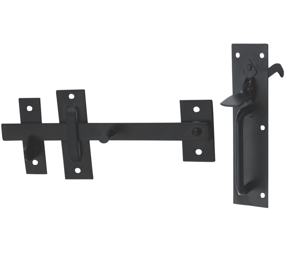 Hardware Solutions Suffolk Gate Latch Kit Black Screwfix