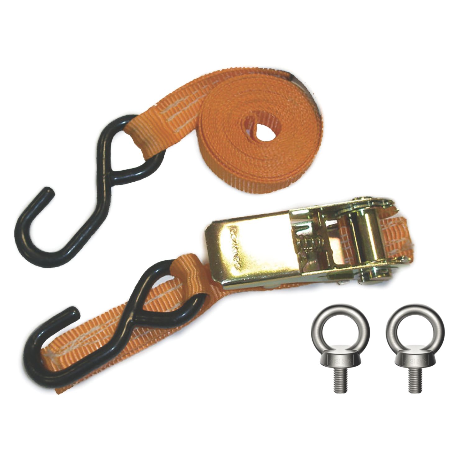 Van Guard Ratchet Tie-Down Strap with Hook & Eyebolts 2.5m x 25mm (6715T)