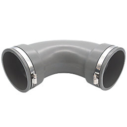 FloPlast  Push-Fit 90° Double Socket Bend Grey 105-110mm