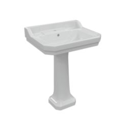 Traditional Basin with Pedestal 1 Tap Hole 600mm