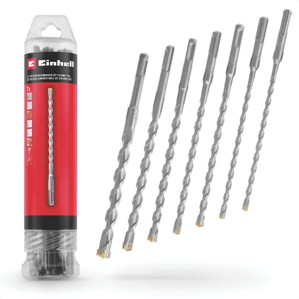 Einhell SDS Plus Shank Masonry Drill Bit Set 7 Pieces