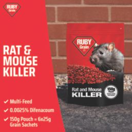 Ruby  Rat & Mouse Killer Rodenticide 25g 6 Pack
