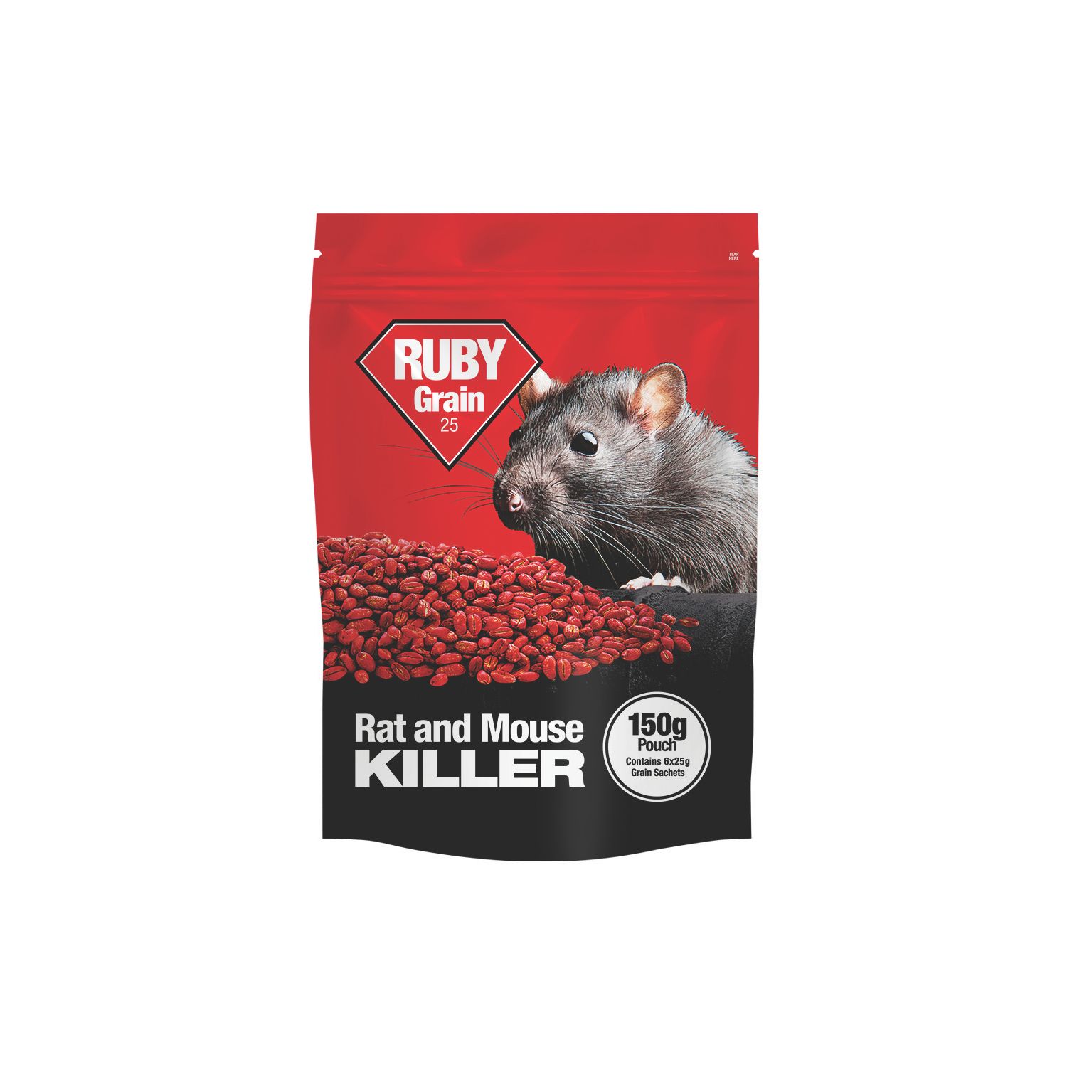 Ruby Rat & Mouse Killer Rodenticide 25g 6 Pack (671AU)