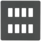 Knightsbridge  8-Module Grid Faceplate Anthracite