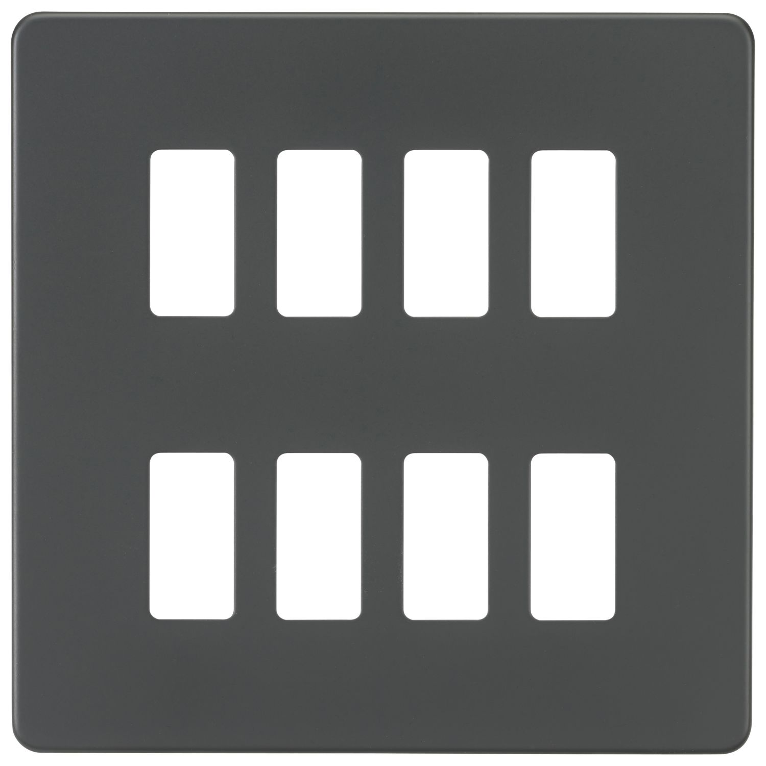Knightsbridge 8-Module Grid Faceplate Anthracite (671CR)