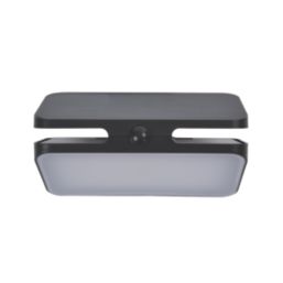 Lutec Aero Outdoor LED Solar Wall Light With PIR Sensor Black 940lm