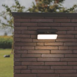 Lutec Aero Outdoor LED Solar Wall Light With PIR Sensor Black 940lm