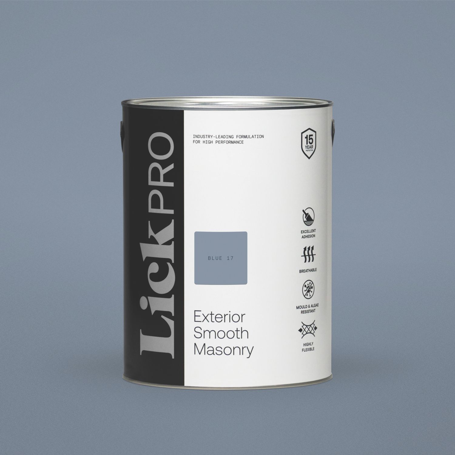 LickPro 5Ltr Smooth Blue 17 Masonry Paint (671FW)