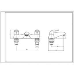 ETAL Eric Polished Chrome 75mm Deck Mounted Lever 2 Tap Holes Bath Mixer Tap