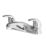 ETAL Eric Polished Chrome 75mm Deck Mounted Lever 2 Tap Holes Bath Mixer Tap