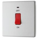 LAP  45A 1-Gang DP Cooker Switch Brushed Stainless Steel with LED