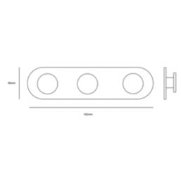 Eclipse 3-Hook Circular Coat Rail Polished Stainless Steel 191mm x 48mm
