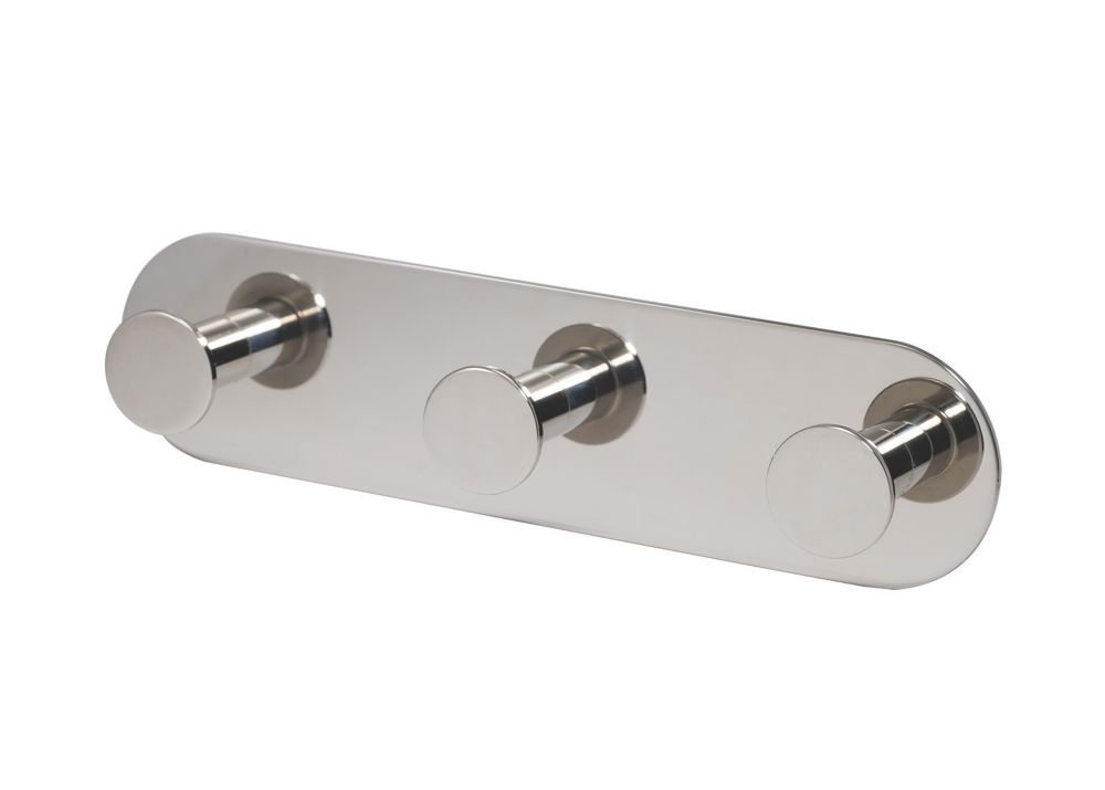 Eclipse SelfAdhesive Trio Circular Coat Hook Polished Stainless Steel