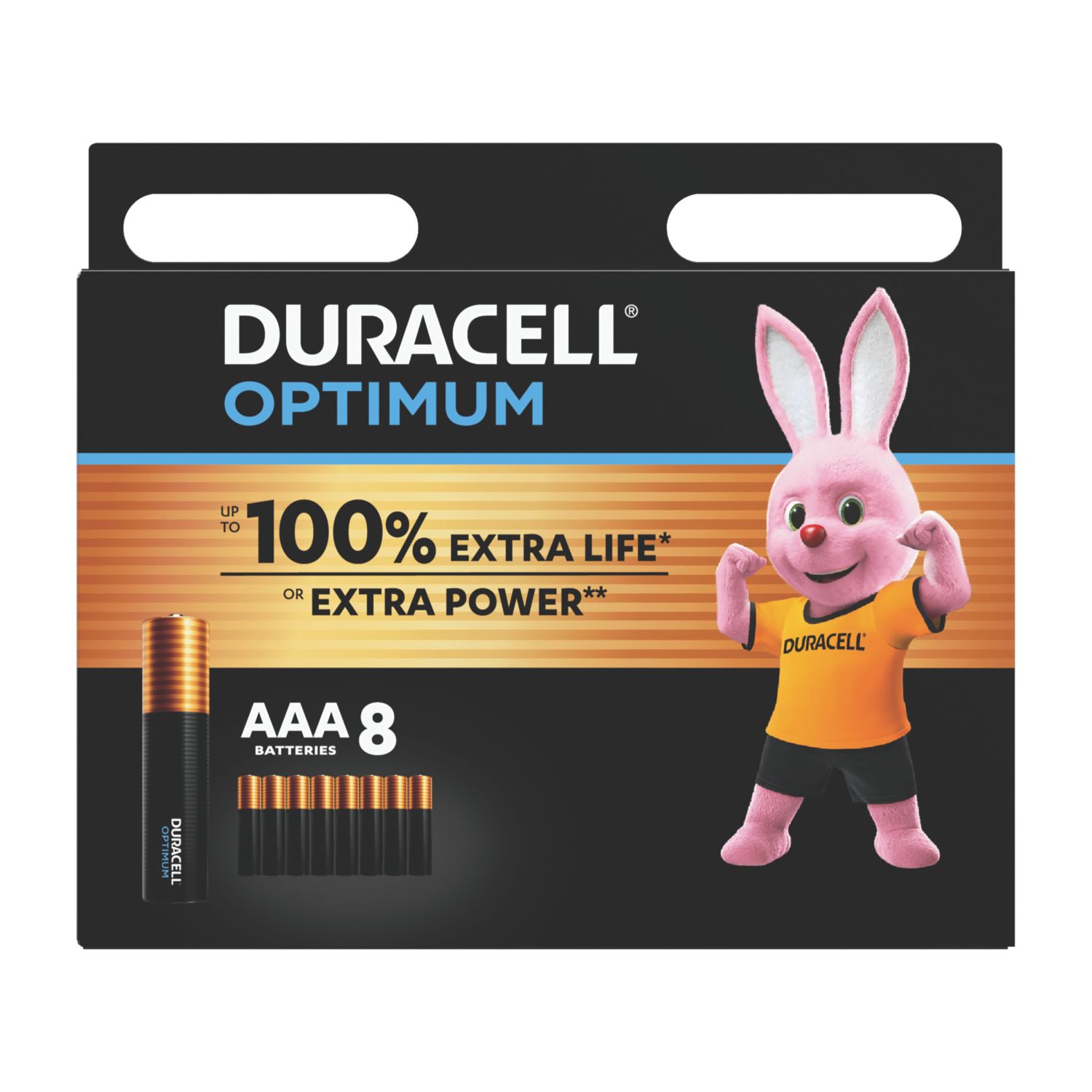 Duracell Optimum AAA 1.5V Alkaline Batteries 8 Pack (671RP)