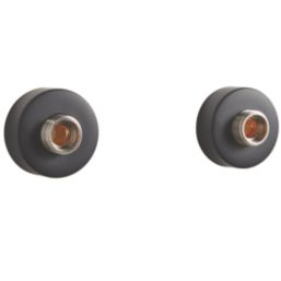 Highlife Bathrooms  Round Shower Brackets Matt Black