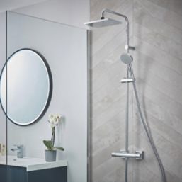 Hansgrohe Vernis Shape Showerpipe 230 HP Rear-Fed Exposed Chrome Thermostatic Mixer Shower Kit