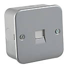 Knightsbridge  Metal Clad Telephone Extension Socket Grey with White Inserts