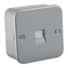 Knightsbridge  Metal Clad Telephone Extension Socket Grey with White Inserts