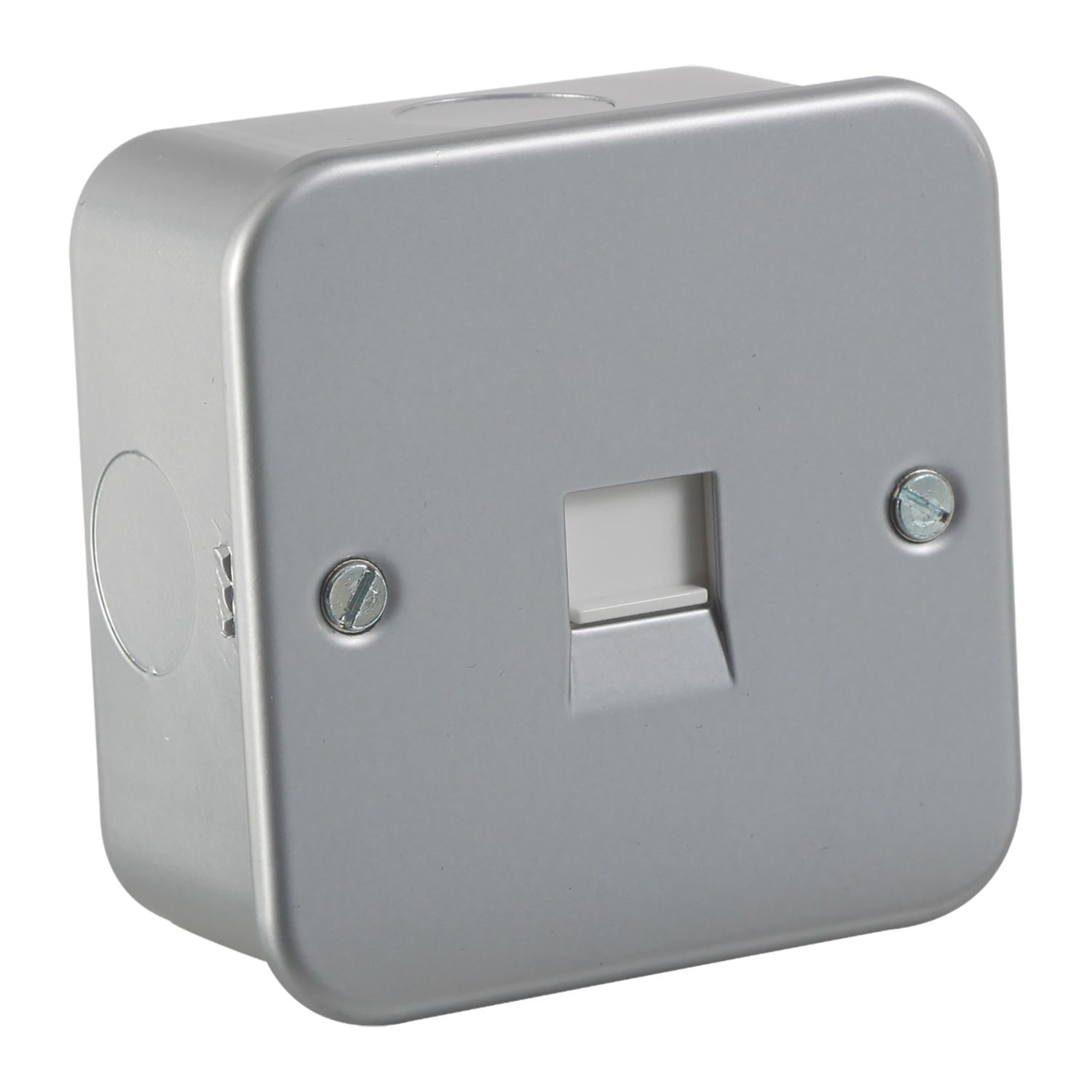 Knightsbridge Metal Clad Telephone Extension Socket Grey with White Inserts (671VR)
