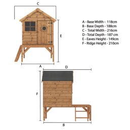 Mercia Snug 4' x 6' (Nominal) Timber Playhouse with Tower