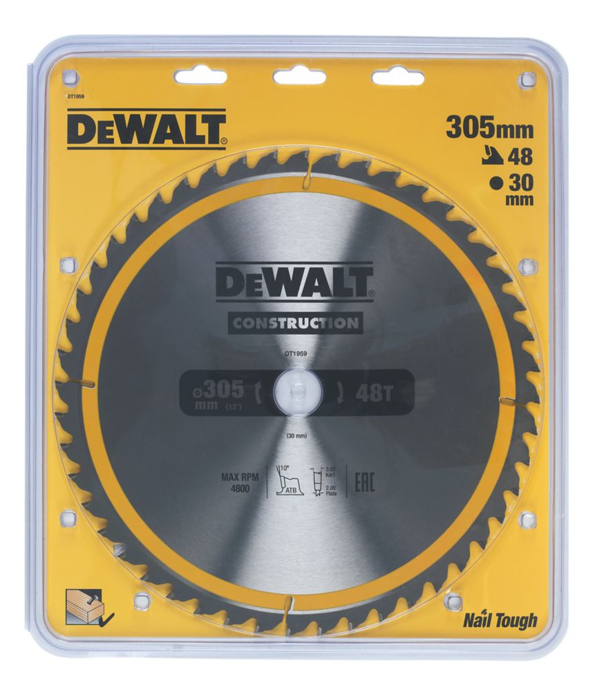 Dewalt 305mm best sale saw blade