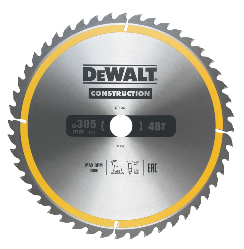 DeWalt Wood Circular Saw Blade 305mm x 30mm 48T - Screwfix