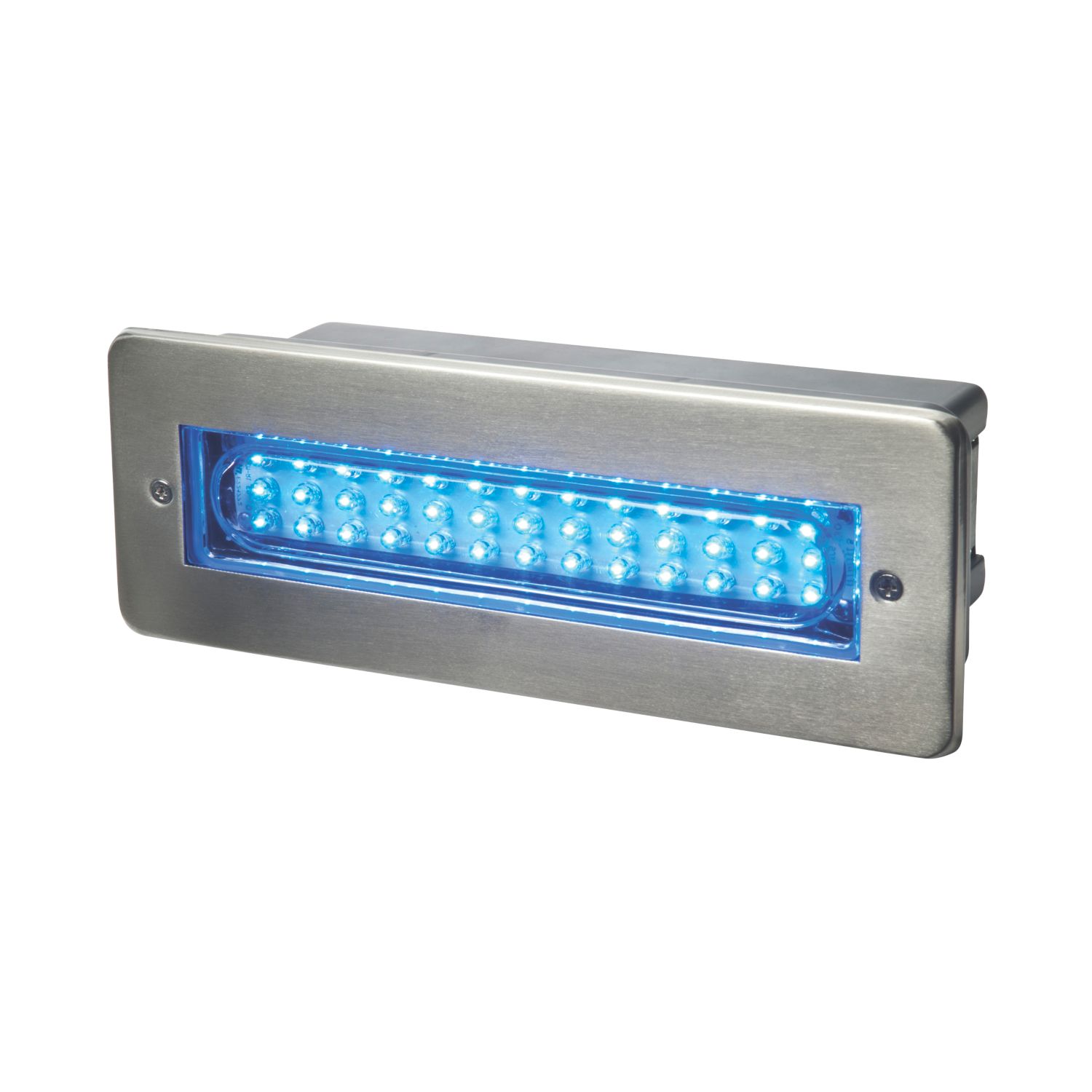 Dakota Outdoor Blue LED Brick Light Brushed Stainless Steel 2W (6723F)