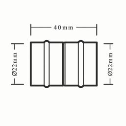 Flomasta  Copper Solder Ring Equal Couplers 22mm 2 Pack