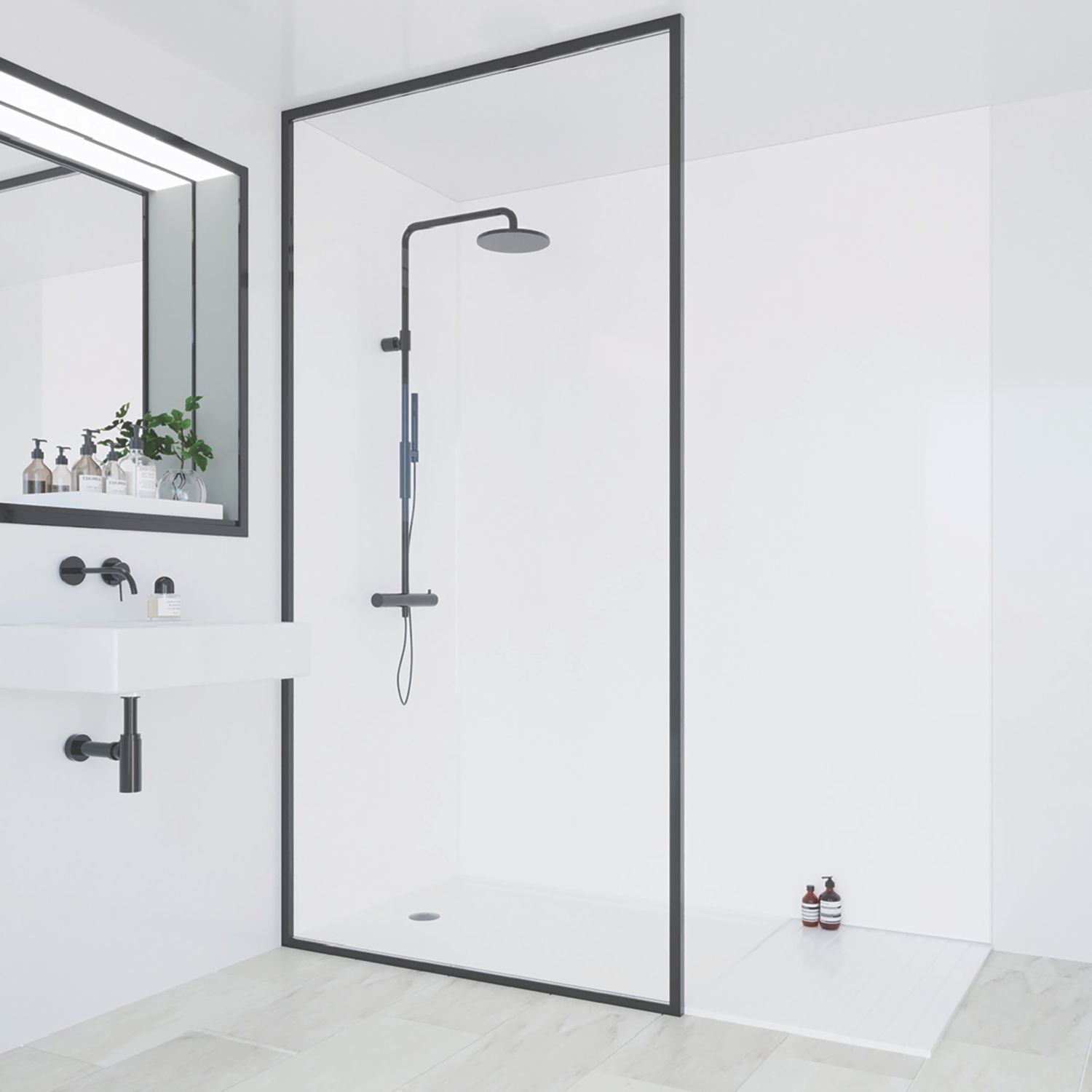 Multipanel Unlipped Bathroom Waterproof Wall Panel Gloss Natural White 2400mm x 900mm x 11mm (672CG)