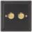 Varilight V-Pro 2-Gang 2-Way LED Dimmer Switch  Georgian Black with Colour-Matched Inserts