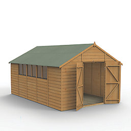Forest  10' x 14' 6" (Nominal) Apex Shiplap T&G Timber Shed with Base