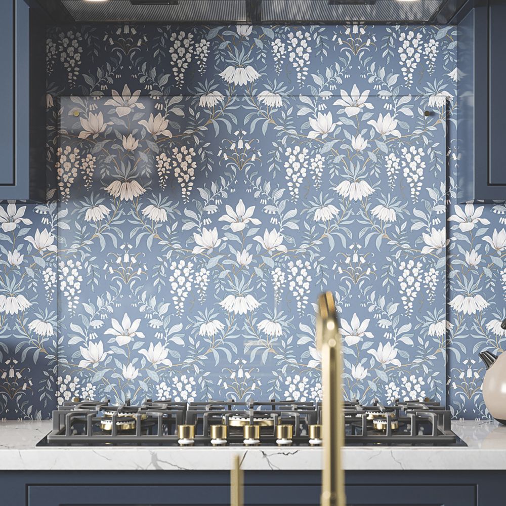 Laura Ashley  Clear with Copper Caps Kitchen Splashback 900mm x 750mm x 6mm