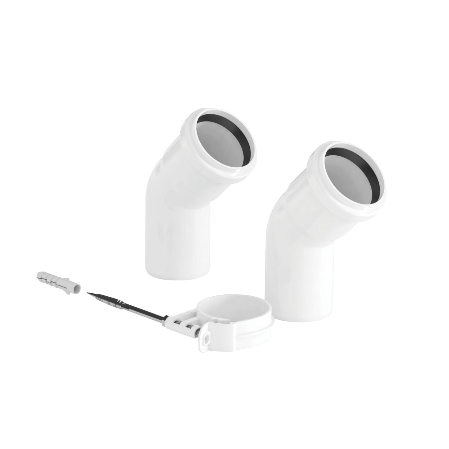 Vaillant Flue Elbows White 45° 2 Pack (672KK)