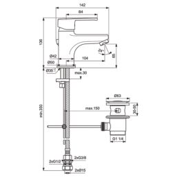 Armitage Shanks Sandringham SL 21 Chrome  136mm Lever Mono Basin Mixer Tap