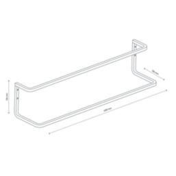 Elland Double Towel Rail Black 600mm x 136mm x 136mm