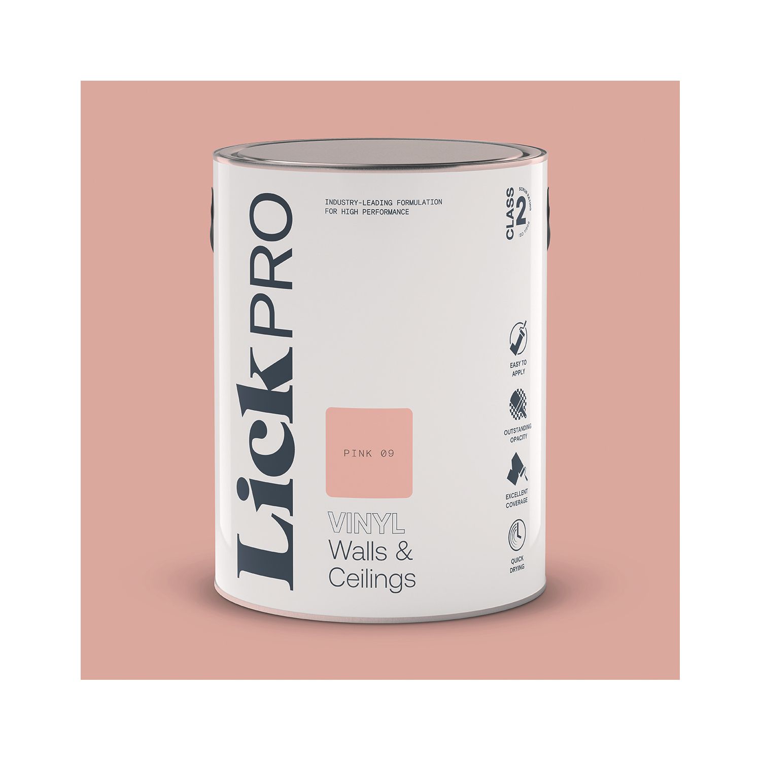 LickPro 5Ltr Pink 09 Vinyl Matt Emulsion Paint (672TM)