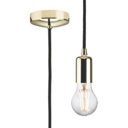 Knightsbridge  Contemporary Long Pendant Polished Brass