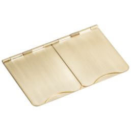 Knightsbridge FPR9UBBW 13A 2-Gang Unswitched Floor Socket Brushed Brass with White Inserts