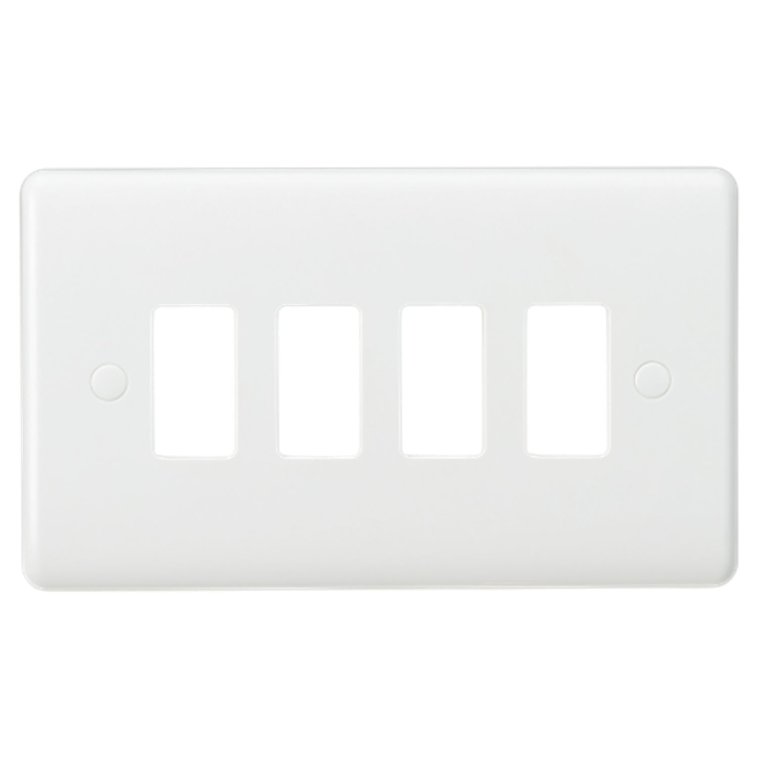 Knightsbridge Curved Edge 4-Module Grid Faceplate White (672YA)