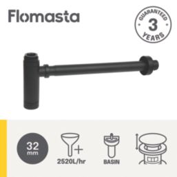 Flomasta  Bottle Trap Matt Black 32mm