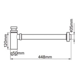 Flomasta  Bottle Trap Matt Black 32mm