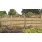 Forest Prague  Lattice Curved Top Fence Panels Natural Timber 6' x 6' Pack of 3