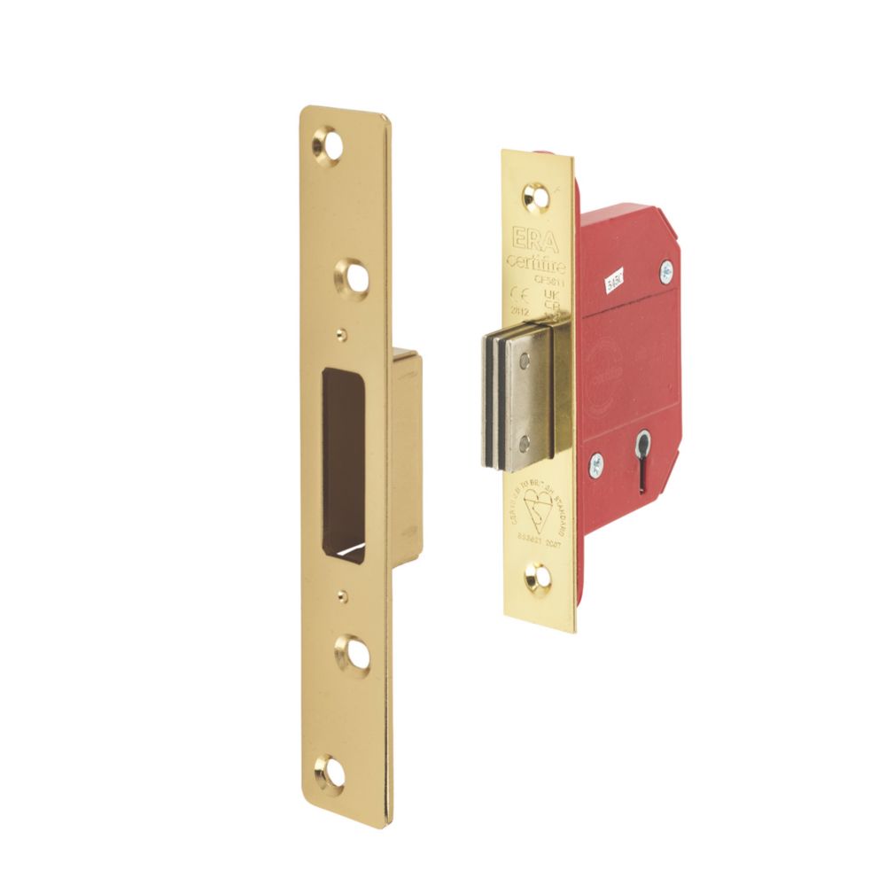 ERA Fire Rated Brass Effect BS 5-Lever Mortice Deadlock 64mm Case