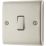 British General Nexus Metal 20A 1-Gang 2-Way Light Switch  Pearl Nickel with Colour-Matched Inserts
