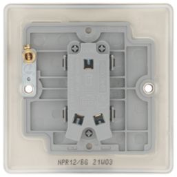 British General Nexus Metal 20A 1-Gang 2-Way Light Switch  Pearl Nickel with Colour-Matched Inserts