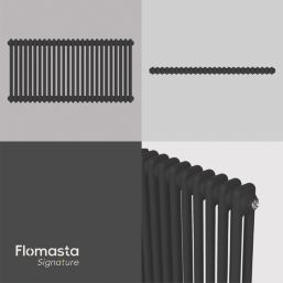 Flomasta 600mm x 1190mm 4175BTU Black Horizontal 2 Column Radiator