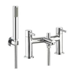 Aqualisa Uptown Chrome 143mm Deck Mounted Dual Control Manual Shower Mixer Tap