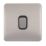 Schneider Electric Lisse Deco 10AX 1-Gang 2-Way Light Switch  Brushed Stainless Steel with Black Inserts